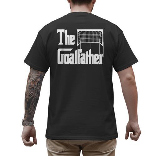 The Goalfather Dad Soccer Goalkeeper Goalie Coach Footballer Men's Back Print T-Shirt - Father's Day Fun