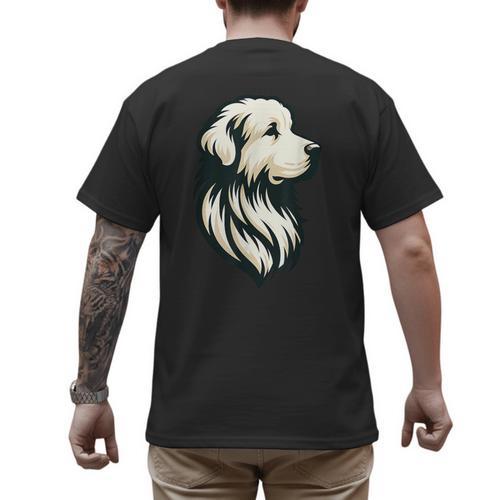 Great Pyrenees Pyr Minimalist Simple Dog Mom Dad Boys Girls Men's Back Print T-Shirt - Father's Day Fun