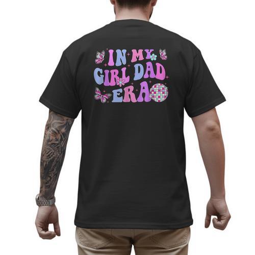 Groovy Retro In My Girl Dad Era Daddy Fathers Day Men's Back Print T-Shirt - Father's Day Fun