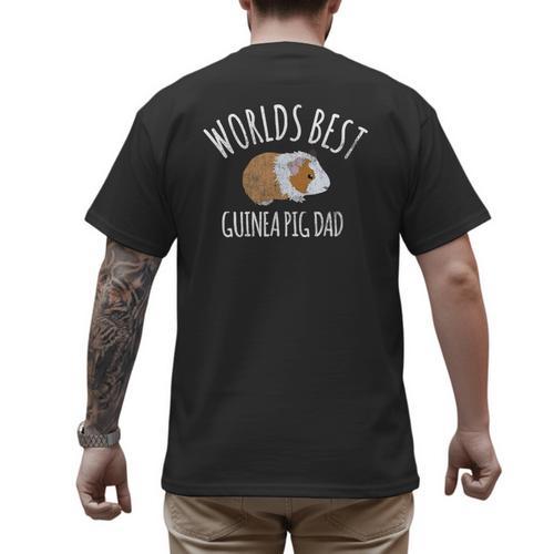Guinea Pig Apparel Men Boys Worlds Best Guinea Pig Dad Gift Men's Back Print T-Shirt - Father's Day Fun