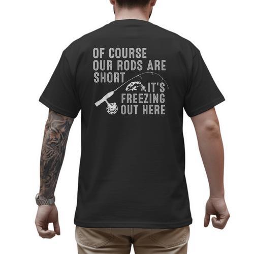 Ice Fishing Art For Men Dad Father Ice Fishing Lover Men's Back Print T-Shirt - Father's Day Fun