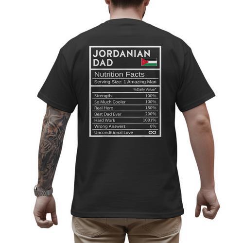 Jordanian Dad Nutrition Facts National Pride For Dad Men's Back Print T-Shirt - Father's Day Fun