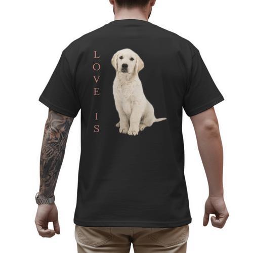 Labrador Retriever Shirt Women Men Lab Mom Dad Dog Tee Men's Back Print T-Shirt - Father's Day Fun