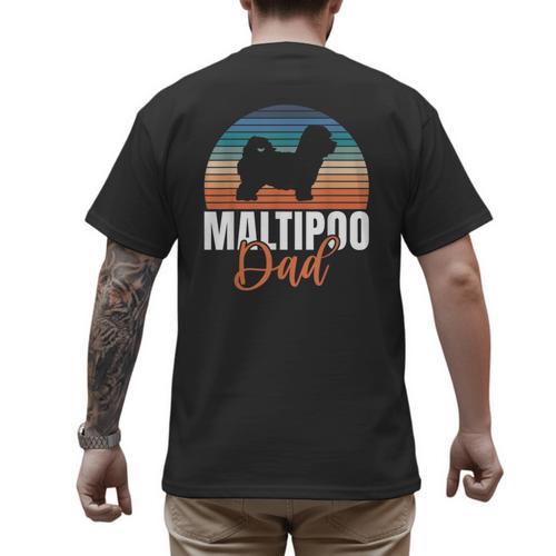 Maltipoo Dad Men's Back Print T-Shirt - Father's Day Fun