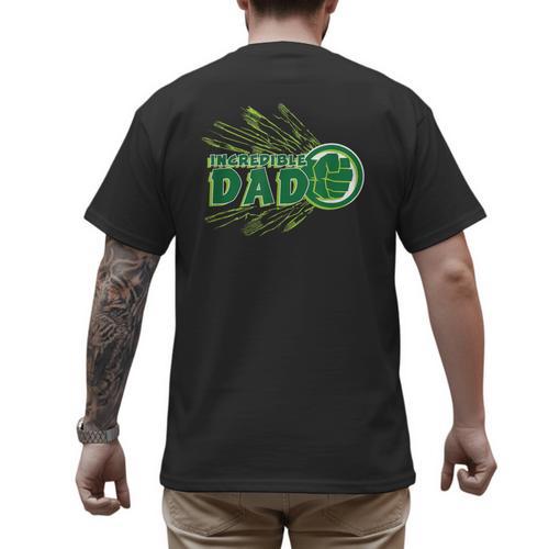 Marvel Hulk Incredible Dad Family Trip Vacation Father's Day Men's Back Print T-Shirt - Father's Day Fun