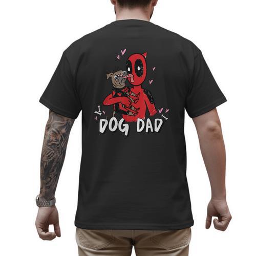 Marvel Super Heroes Pets Deadpool Loves Dogpool Dog Dad Men's Back Print T-Shirt - Father's Day Fun