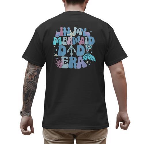 In My Mermaid Dad Era Family Matching Birthday Party Daddy Men's Back Print T-Shirt - Father's Day Fun