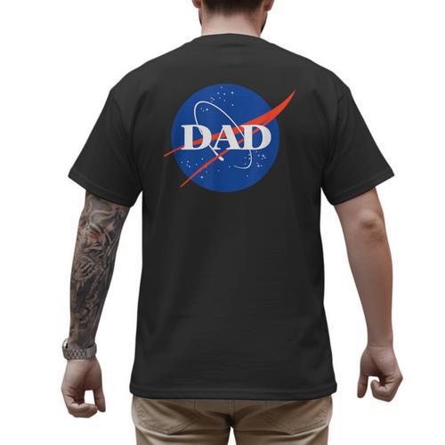 NASA Inspired DAD Meatball Men's Back Print T-Shirt - Father's Day Fun
