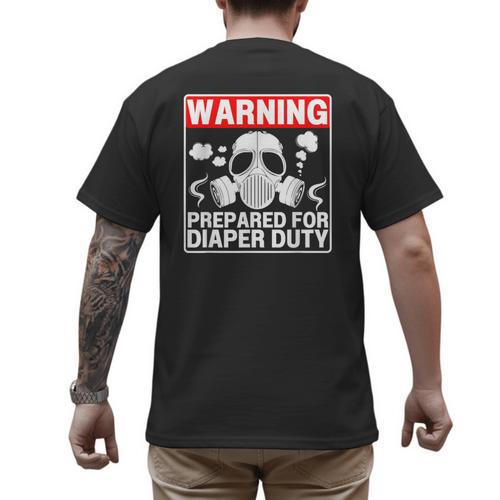 New Dad Prepared For Diaper Duty Daddy Diaper Duty Men's Back Print T-Shirt - Father's Day Fun