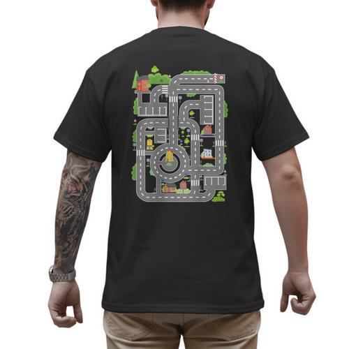 Play Cars On Dad's Back Shirt Kids And Fathers Play Men's Back Print T-Shirt - Father's Day Fun