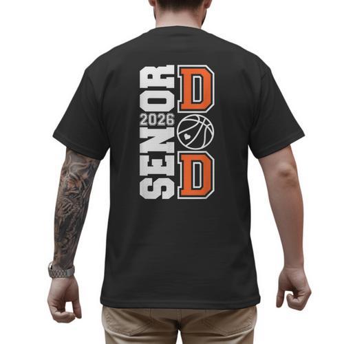 Proud Dad Of A 2026 Senior Graduate Basketball Senior 26 Men's Back Print T-Shirt - Father's Day Fun