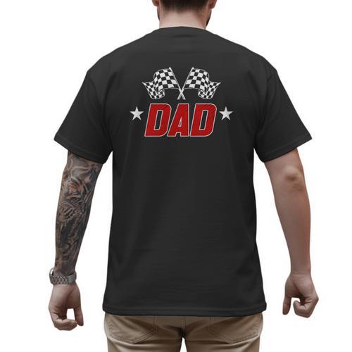 Racing Birthday Boy Race Car Dad Family Matching Men's Back Print T-Shirt - Father's Day Fun