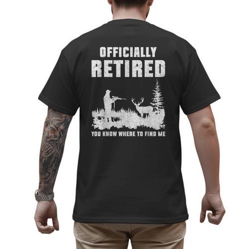 Retirement 2025 Retire Deer Hunting Retired For Dad Men's Back Print T-Shirt - Father's Day Fun