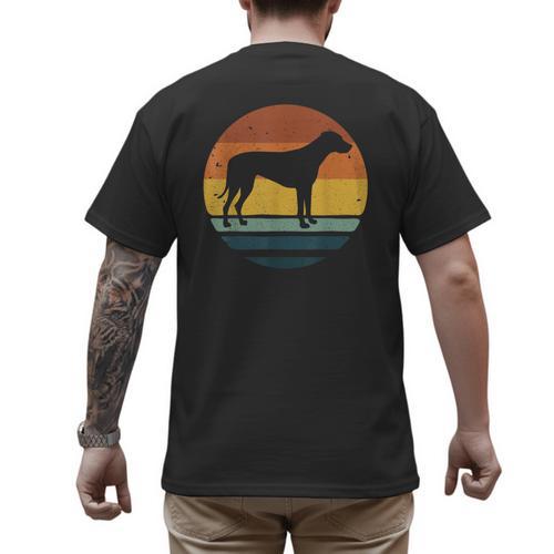 Rhodesian Ridgeback Vintage Retro Dog Mom Dad Men's Back Print T-Shirt - Father's Day Fun