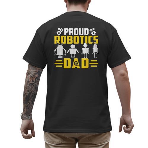 Robotics Father Robotics Dad Men's Back Print T-Shirt - Father's Day Fun