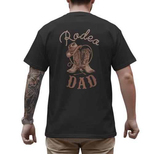 Rodeo Dad Western Cowboy Birthday Boy Family Matching Party Men's Back Print T-Shirt - Father's Day Fun