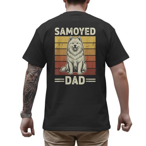 Samoyed Dad Men's Back Print T-Shirt - Father's Day Fun