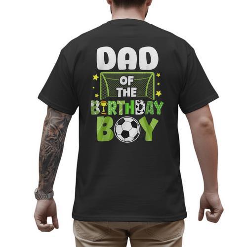 Soccer Dad Birthday Boy Party Soccer Family Matching Men's Back Print T-Shirt - Father's Day Fun