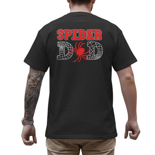 Spider Dad Spidey Birthday Family Matching Kid Daddy Spiders Men's Back Print T-Shirt - Father's Day Fun