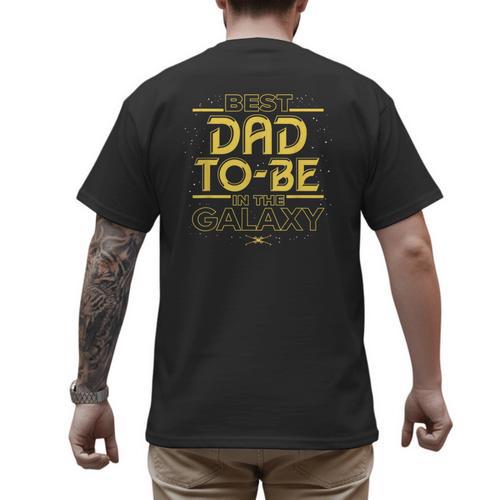 Star Wars Best Dad-To-Be In The Galaxy Birthday Father’s Day Men's Back Print T-Shirt - Father's Day Fun