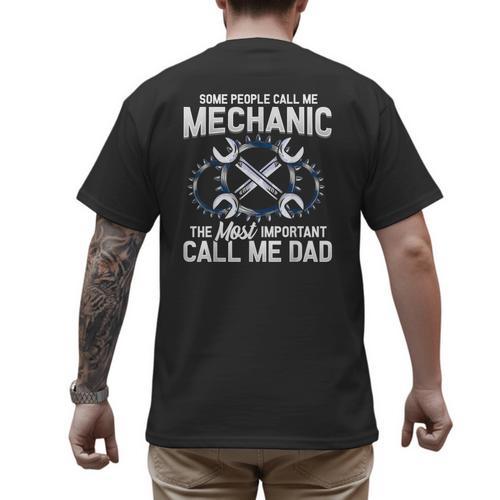 Tee Styley Mechanic Dad Novelty Small Men's Back Print T-Shirt - Father's Day Fun