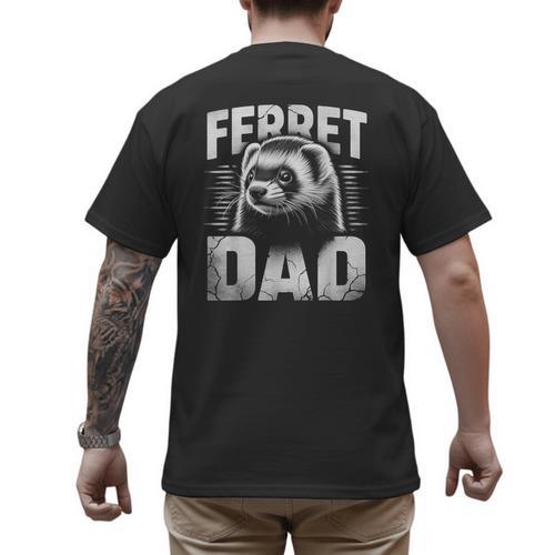 Vintage Ferret Dad Ultimate Pet Lover Ferret Owner Men's Back Print T-Shirt - Father's Day Fun