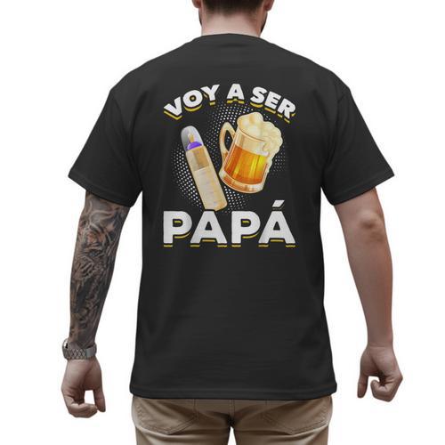 Voy Hacer Papa Ser Papa Voy A Ser Papa Dad To Be In Spanish Men's Back Print T-Shirt - Father's Day Fun