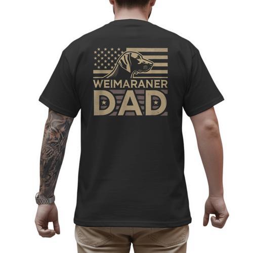 Weimaraners Lover & Weimaraner Shirts Weimaraner Dad -Adults -Kids - Small Short Sleeve V-Neck Polyester Casual Humorous Lover All Seasons Men's Back Print T-Shirt - Father's Day Fun