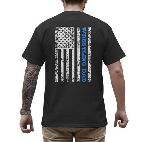 Wrestling Dad Men's Back Print T-Shirt - Father's Day Fun