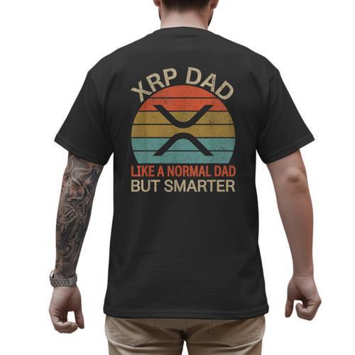 XRP Dad Crypto Merchandise Definition Men's Back Print T-Shirt - Father's Day Fun