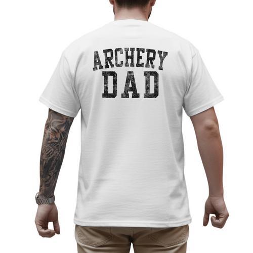 Archery Dad Birthday Classic Bold Font Archery Daddy Men's Back Print T-Shirt - Father's Day Fun