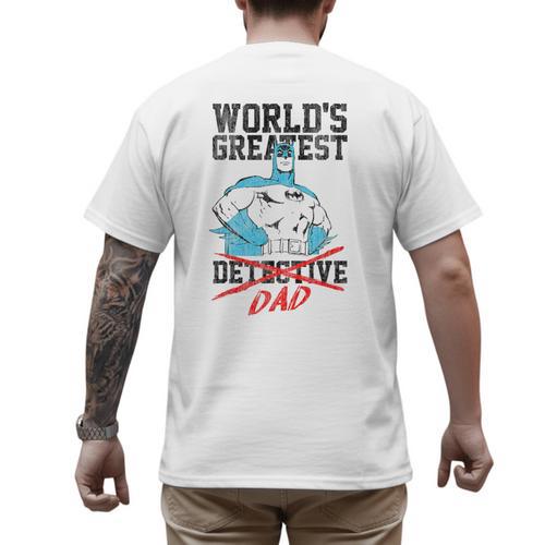 Batman Greatest Dad Men's Back Print T-Shirt - Father's Day Fun