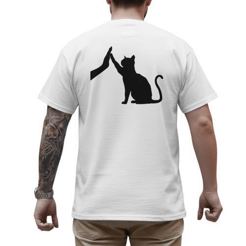 Cat Lover Cat Mom Cat Dad Men Women & Kids Cute Cat Men's Back Print T-Shirt - Father's Day Fun