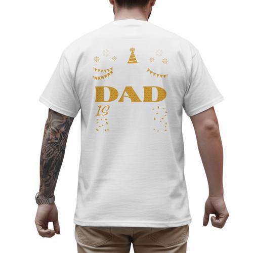 My Dad Is 90 90th Birthday 1935 90 Years Old Father Daddy Premium Tri-Blend Men's Back Print T-Shirt - Father's Day Fun