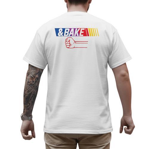 Dad Kid Matching Shake And Bake Bake Men's Back Print T-Shirt - Father's Day Fun