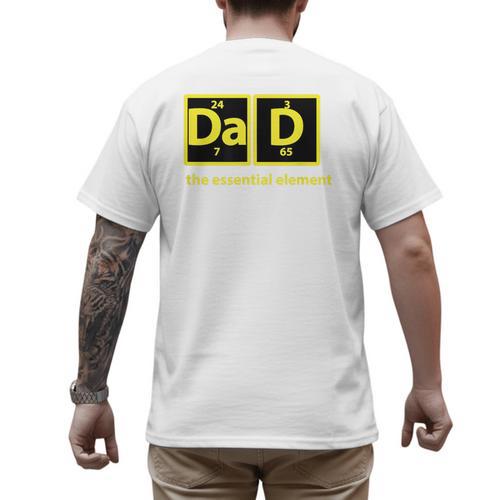 Dad Periodic Table Of Elements Men's Back Print T-Shirt - Father's Day Fun