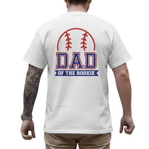 Dad Of Rookie 1st Birthday Baseball Theme Matching Party Men's Back Print T-Shirt - Father's Day Fun