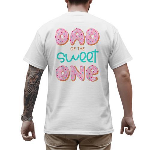 Dad Sweet One 1st First Birthday Matching Family Donut Men's Back Print T-Shirt - Father's Day Fun