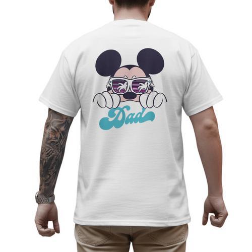 Disney Mickey And Friends Cool Mickey Summer Vibes Dad Logo Men's Back Print T-Shirt - Father's Day Fun