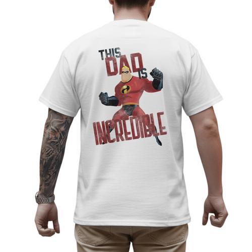 Disney Pixar The Incredibles Father's Day Incredible Dad Men's Back Print T-Shirt - Father's Day Fun