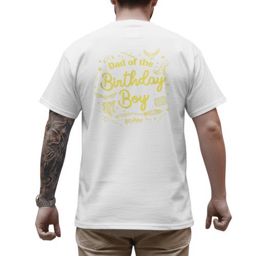 Harry Potter Dad Of The Birthday Boy Magical Things Logo Men's Back Print T-Shirt - Father's Day Fun