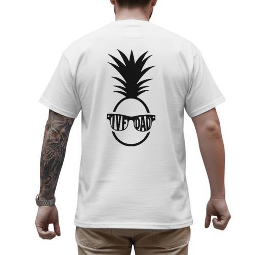 IVF DAD Pineapple Transfer Day Retrieval Day Infertility Men's Back Print T-Shirt - Father's Day Fun