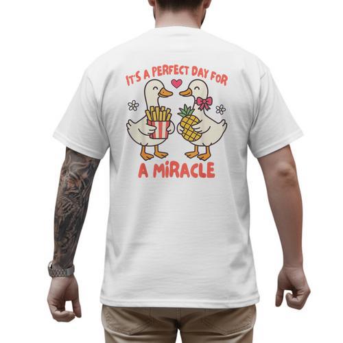 IVF Mom Dad Embryo Transfer Day It's A Day For A Miracle Men's Back Print T-Shirt - Father's Day Fun