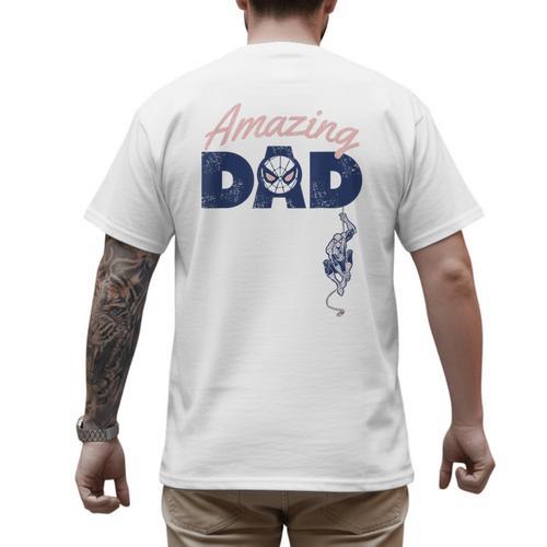 Marvel Spider-Man Father's Day Amazing Dad Retro Men's Back Print T-Shirt - Father's Day Fun