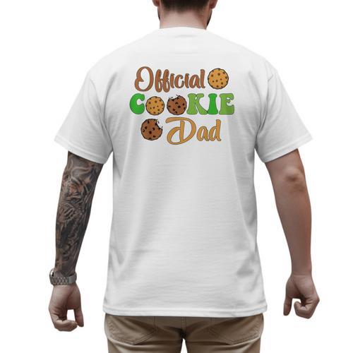 Official Cookie Dad Scout For Girls Cookie Dealer Men's Back Print T-Shirt - Father's Day Fun