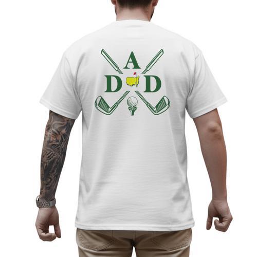 Par Dad Golf Matching Golfing Quote Party Pocket Men's Back Print T-Shirt - Father's Day Fun