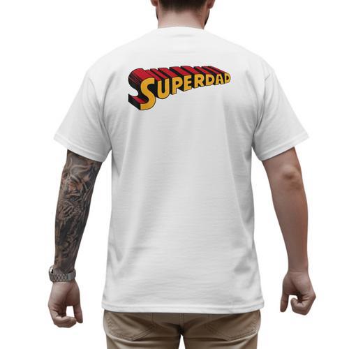 Super Dad Superdad Superhero Dad Men's Back Print T-Shirt - Father's Day Fun