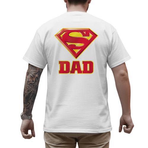 Superman Super Dad Men's Back Print T-Shirt - Father's Day Fun