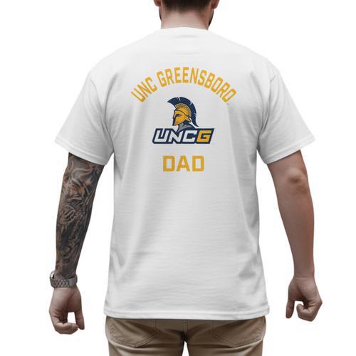 UNC Greensboro UNCG Spartans Arched Dad Men's Back Print T-Shirt - Father's Day Fun