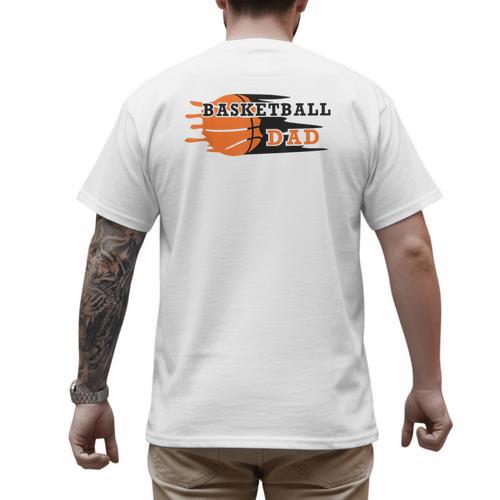 Vintage Proud Basketball Dad Fathers Day Basketball Player Men's Back Print T-Shirt - Father's Day Fun